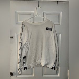 Victoria’s Secret pink hoodie- women- white and black- side zippers - size large